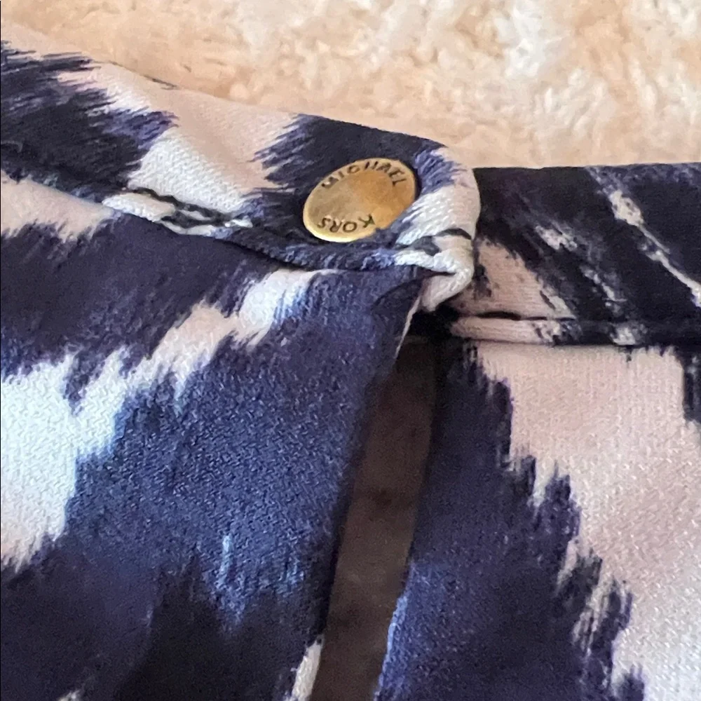 Michael Kors Navy and White Halter Maxi Dress